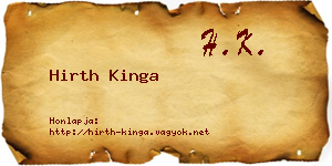 Hirth Kinga névjegykártya